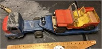 Steel toy flatbed truck with Willys jeep