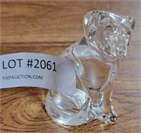 CLEAR ART GLASS DOG PAPER WEIGHT