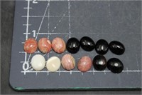 Rhodochrosite, tiger eye, other material, polished