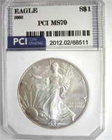 2002 Silver Eagle MS70 LISTS $315