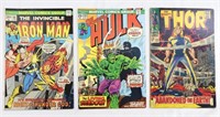 Iron Man, Hulk, Thor Marvel Comics Group of 3