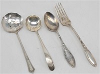 (4) Sterling Silver Spoons & Fork