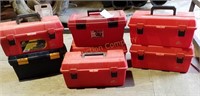 (7) Plastic Tool Boxes - Empty