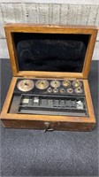 Antique Set Of Scale Weights In Fitted Wooden Box,