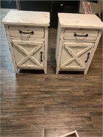 2 white side tables