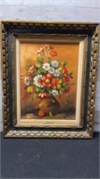 Antique Signed Lamaro Original Oil On Canvas Still