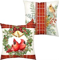 NEW Pillow Case Christmas Themed-17"x17", Set of 2