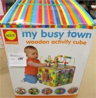 Alex My Busy Town Wooden Activity Cube