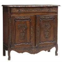 FRENCH PROVINCIAL LOUIS XV STYLE OAK SIDEBOARD