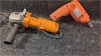 Chicago Electric Angle Grinder and Drill, Both