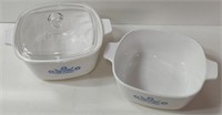 2 Corningware Dishes, 1 Lid (6 Cups, 7 Cups)
