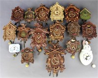 Collection of 17 Miniature Wall Clocks