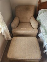 Brown Chair And Ottoman