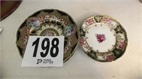 2 small hand painted plates