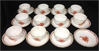 Herend Hungary Handpainted Cups & Saucers