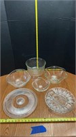 Clear glass serving dishes