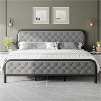 Feonase King Size Bed Frame,Upholstered Platform