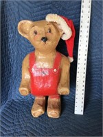 Paper Mache Teddy Bear Statue Christmas Themed