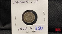 1872 Canadian small nickel