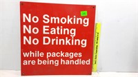 No Smoking Eating Dringking Sign 2-sided