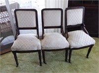 (3) Victorian upholstered dining chairs