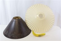 Mid-Century Ripple Lampshade, Faux Brass Lampshade