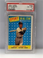 1958 Topps PSA 6 Ernie Banks All Star Cubs HOF