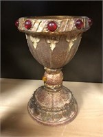 Decorative hand painted drinking goblet