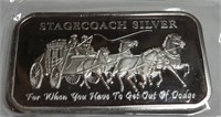 1 oz Stagecoach Segmented 1/4 Silver Bar HTF!