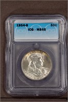 1954 S 50C ICG MS65 Franklin Half