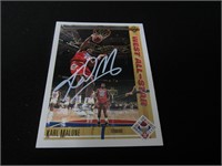 Karl Malone signed basketball card COA