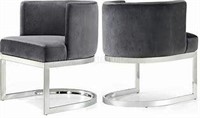 Meridian Gianna Dining Chair 734 Grey Velvet (2)
