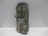 23" Carved Wood Bear Art Statue