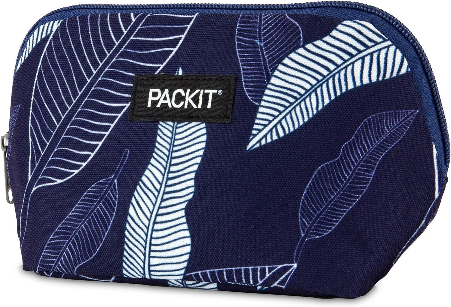 PackIt Freezable Snack Bag  Navy Leaves  EcoFreeze