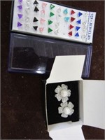 925 Jewelry Color Stone Earrings, 1 Pr Rhinestone