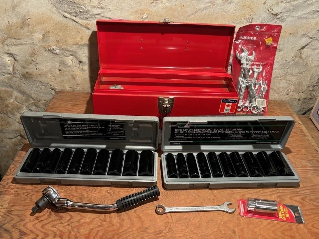 Impact Socket, Wrenches, Metal Tool Box