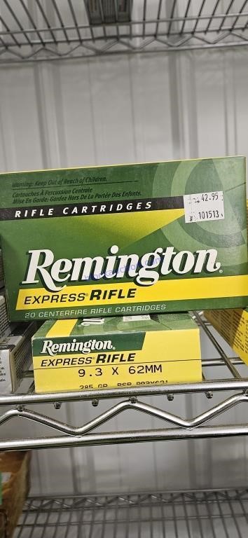 2 Remington rifle
9.3×62mm 285 grain
 ONE MONEY