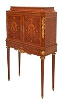 Louis XVI Style Tulipwood Marquetry Cabinet