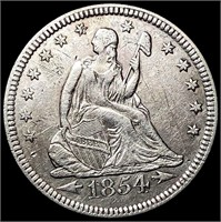 1854 Arws Seated Liberty Quarter CLOSELY