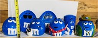 Blue M&M Lot Canisters & Plates