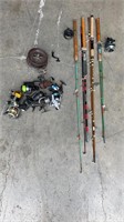 ASSORTED FISHING RODS AND REELS