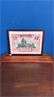 CAMBODIAN STAMP FRAMED PRINT AND MOUNTED ARROW