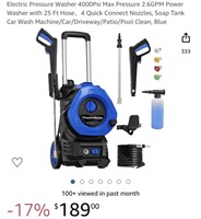 Electric Pressure Washer (Open Box, Powers On)