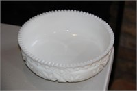 Large milk glass serving bowl