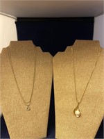 Vintage Pair of Gold-tone Pendant Necklaces