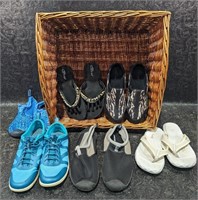 Women's Shoes and Basket, Sizes 8-9, Rebok, Lands