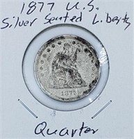 1877 U.S. Silver Seated Liberty Quarter