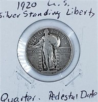 1920 U.S. Silver Standing Liberty Quarter -