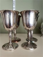 Set of Four Silverplated Goblets
