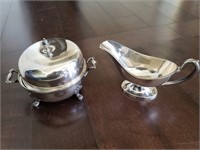 Silverplated Gravy- boat & Covered Bowl